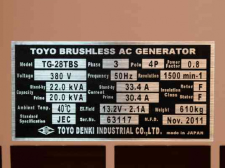 Дизельный генератор TOYO TG-28TBS