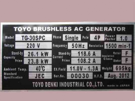 Дизельный генератор TOYO TG-30SPC