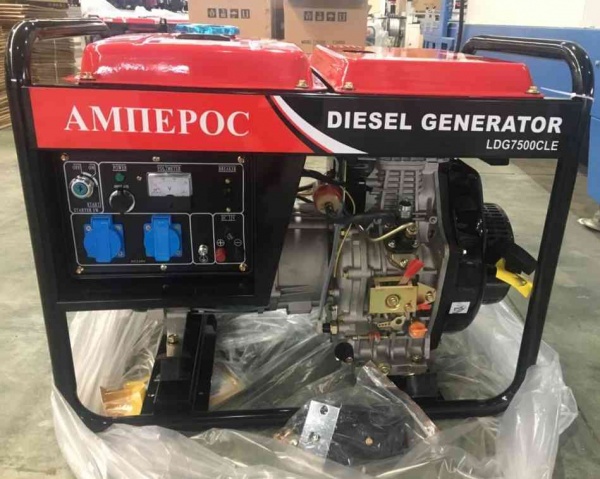 Дизельный генератор Амперос LDG7500СLE стартер в кожухе